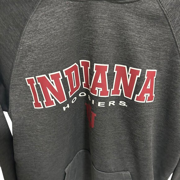 Indiana Hoosiers Pullover Hooded Sweatshirt Size Large Embroidered Charcoal - Picture 5 of 6